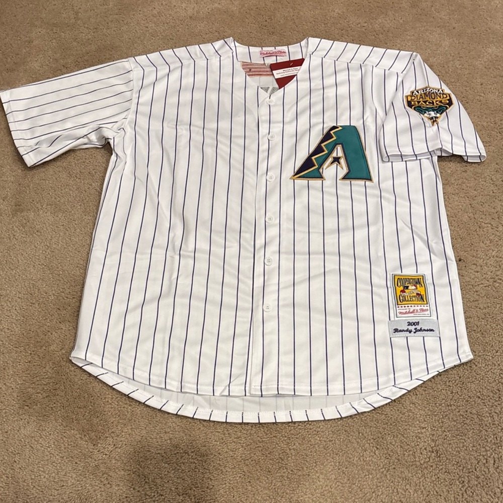 Randy Johnson Arizona Diamondbacks Jersey Mens XL NWT 2001 Home White Pinstriped